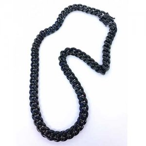 Cadena cubana en acero pavonado 316L